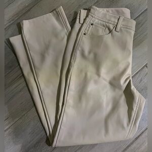 Kensie Light Tan Vegan Leather Pants Size 4/27